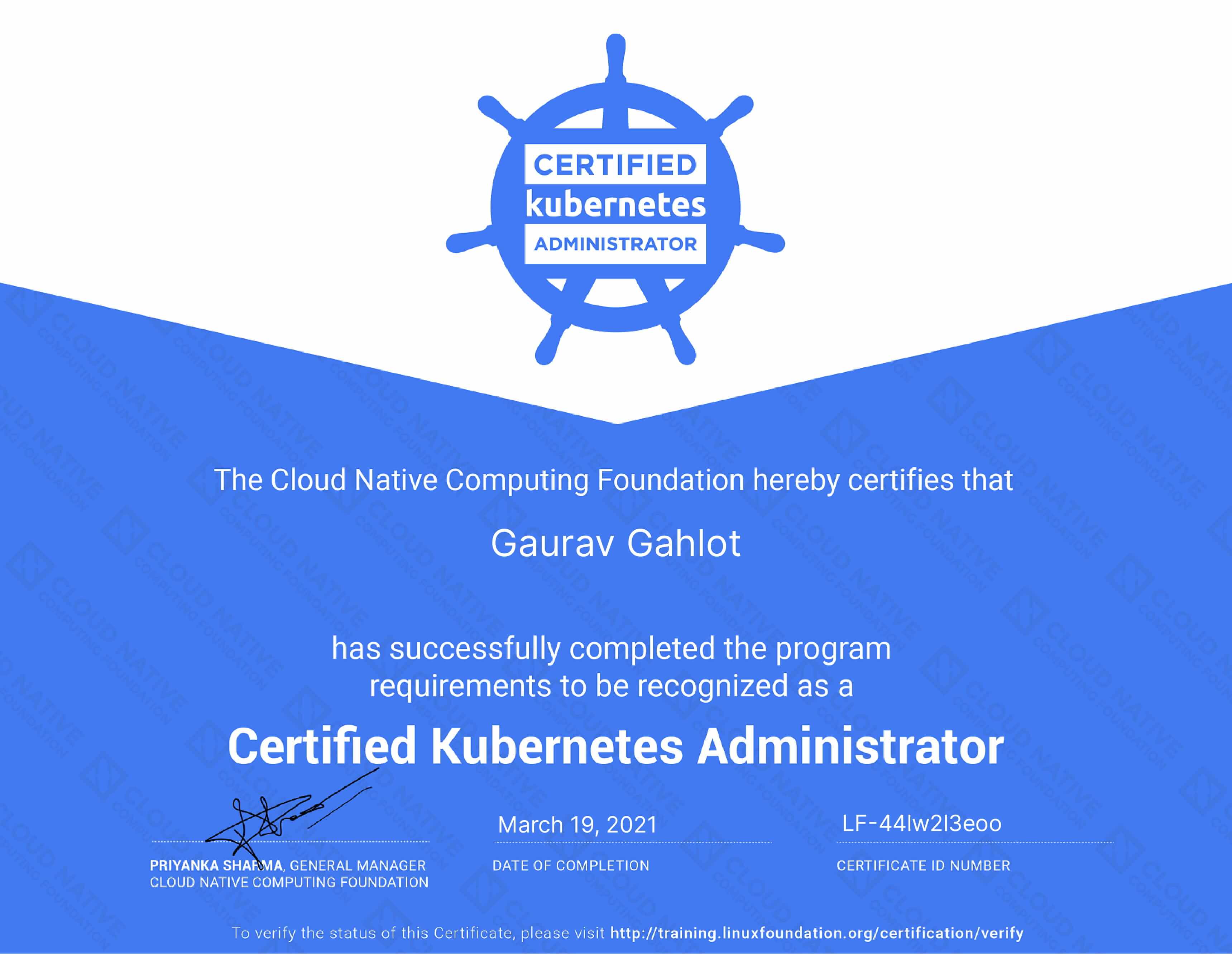 CKA Certificate